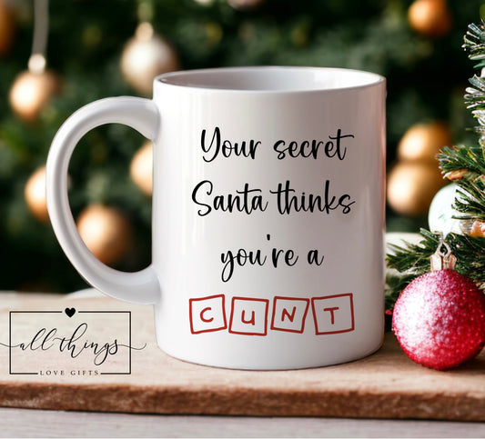Secret Santa Christmas Tw*t Swear Rude Mug