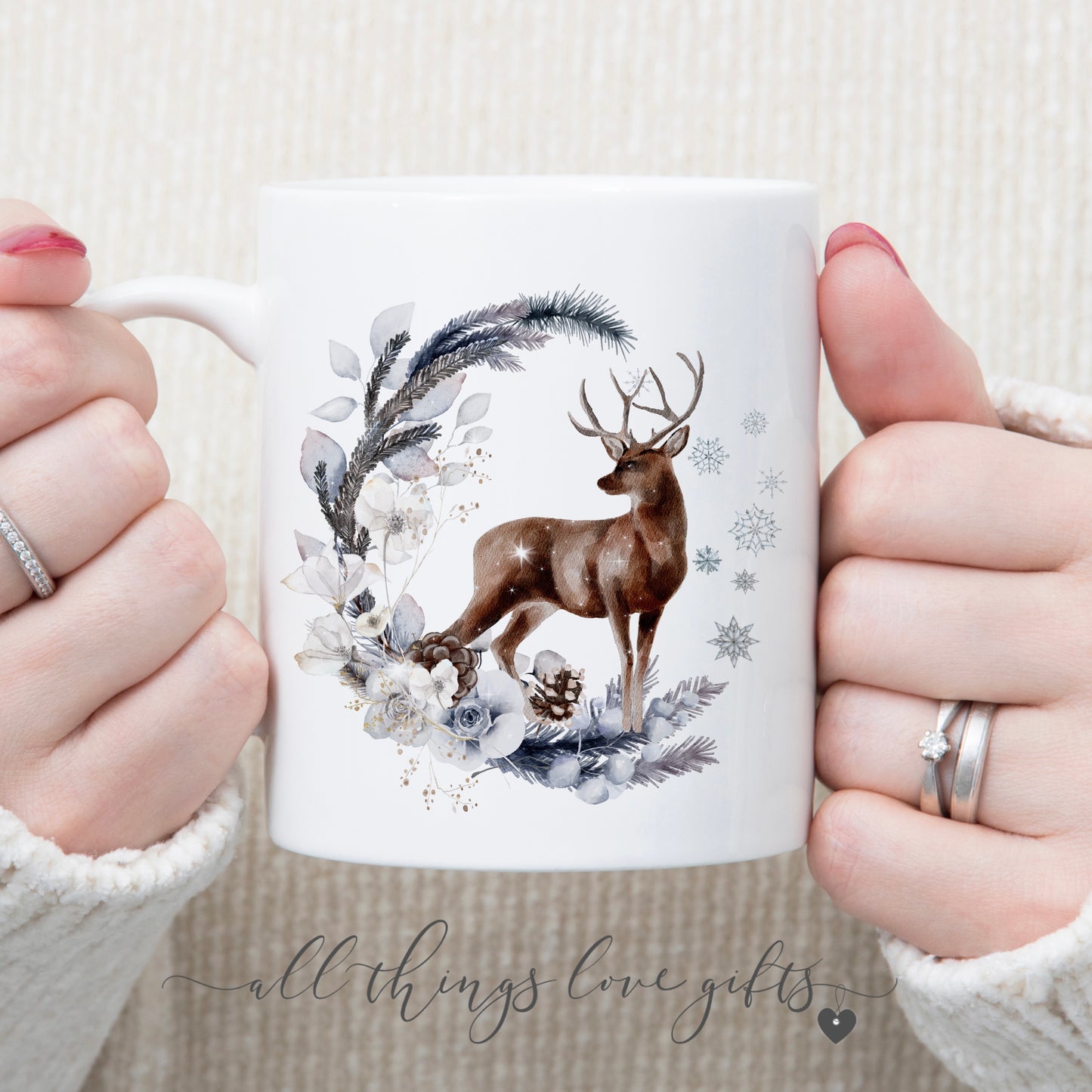 Winter Fox Wreath Mug