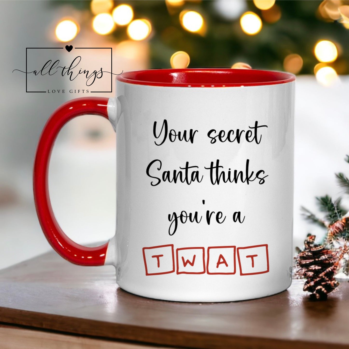 Secret Santa Christmas Tw*t Swear Rude Mug