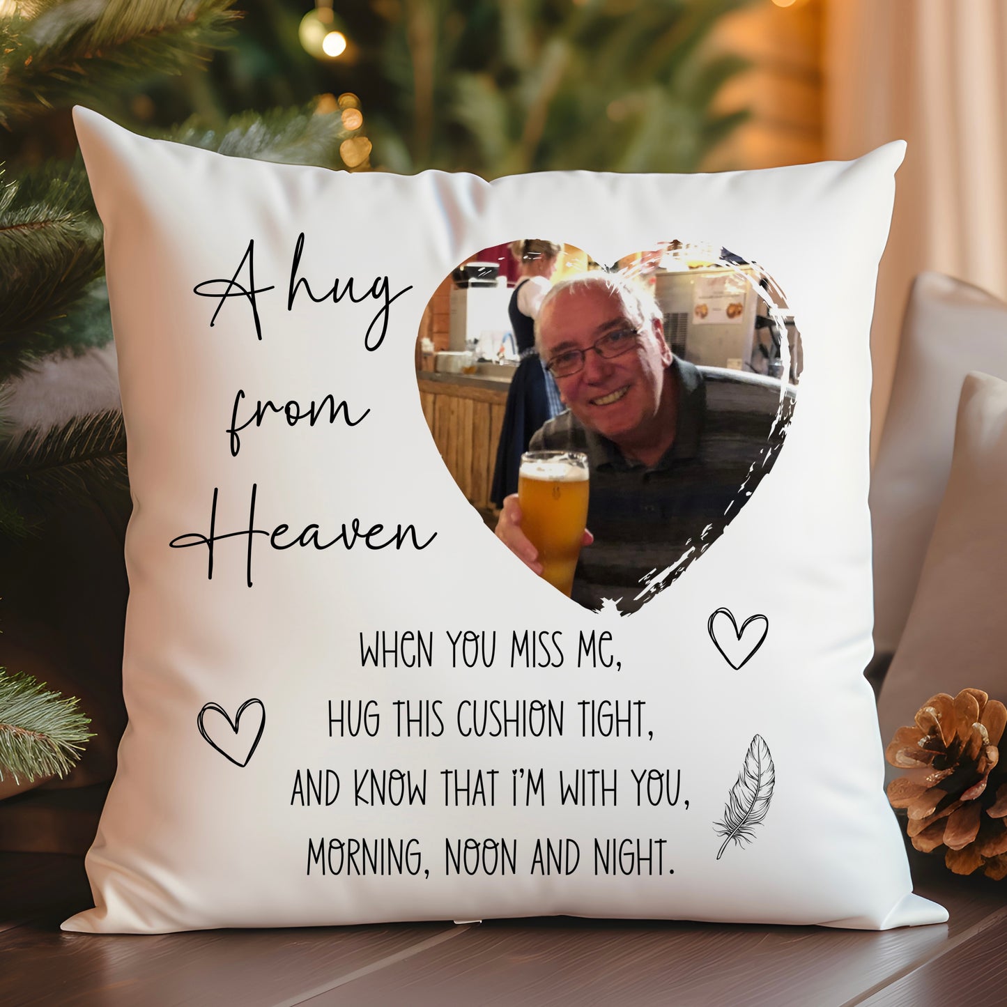 Memorial A Hug From Heaven Photo Cushion