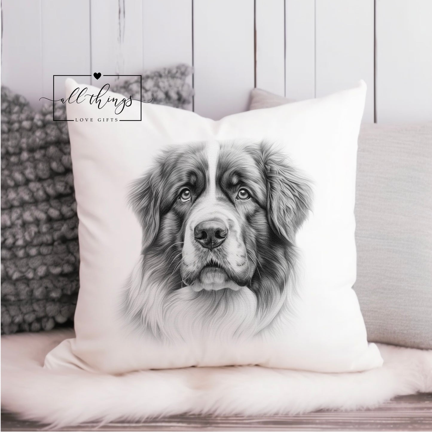 Saint Bernard Dog Pet Cushion