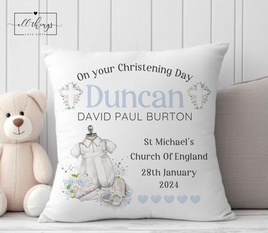 Christening Keepsake Personalised Cushion