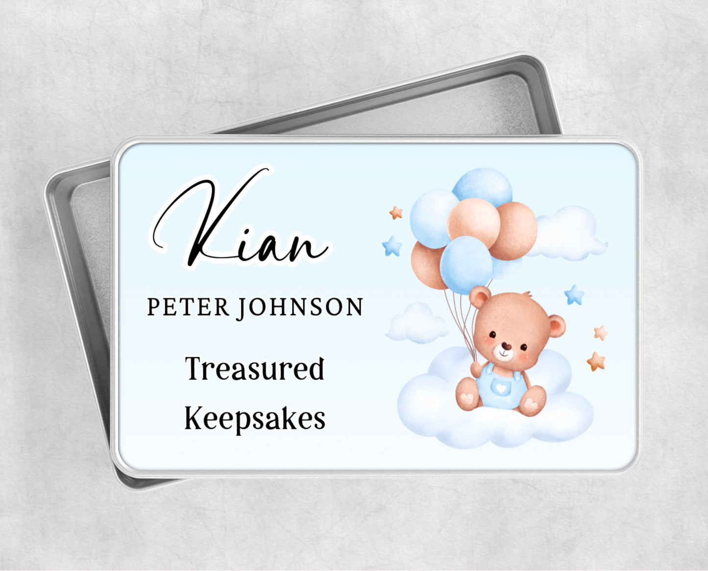 New Baby Teddy Keepsake Tin