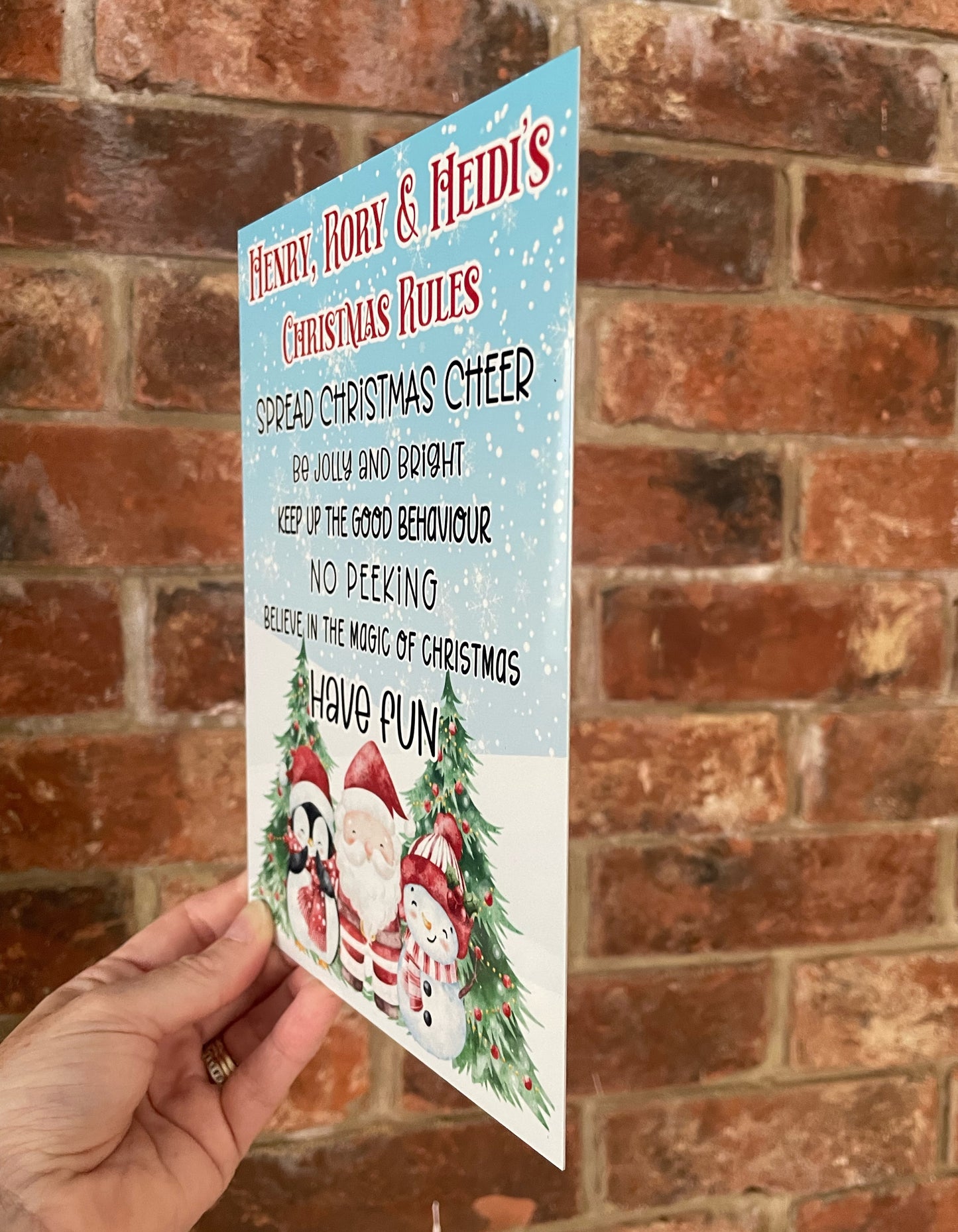 Christmas Santa & Friends Christmas Rules Sign