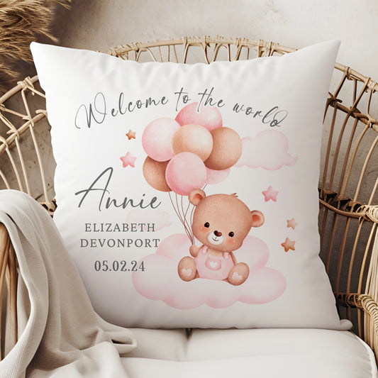 Baby Teddy Personalised Cushion