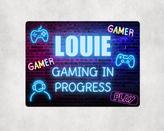 Gaming In Progress Sign | Five Colours