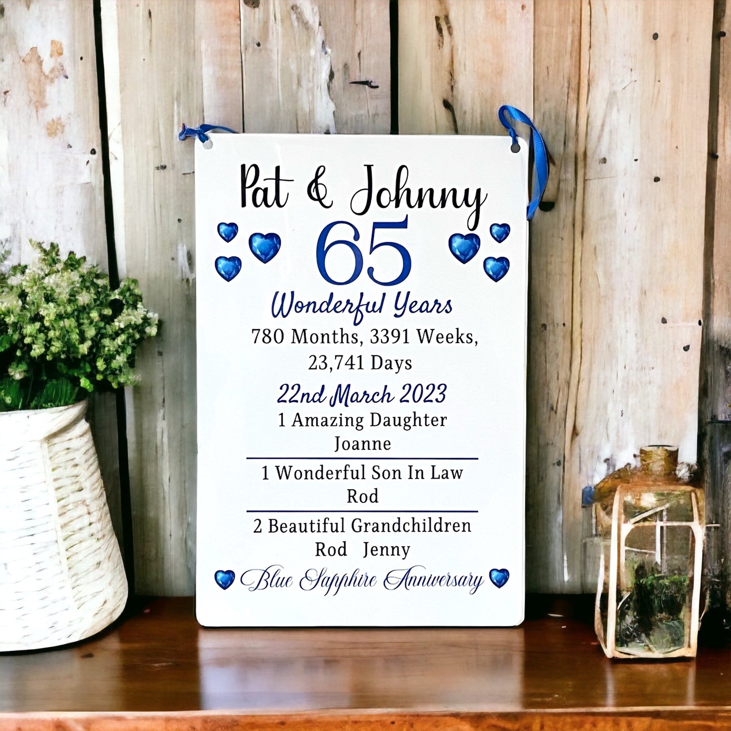 Blue Sapphire Wedding Anniversary Gift | 65th Wedding Anniversary