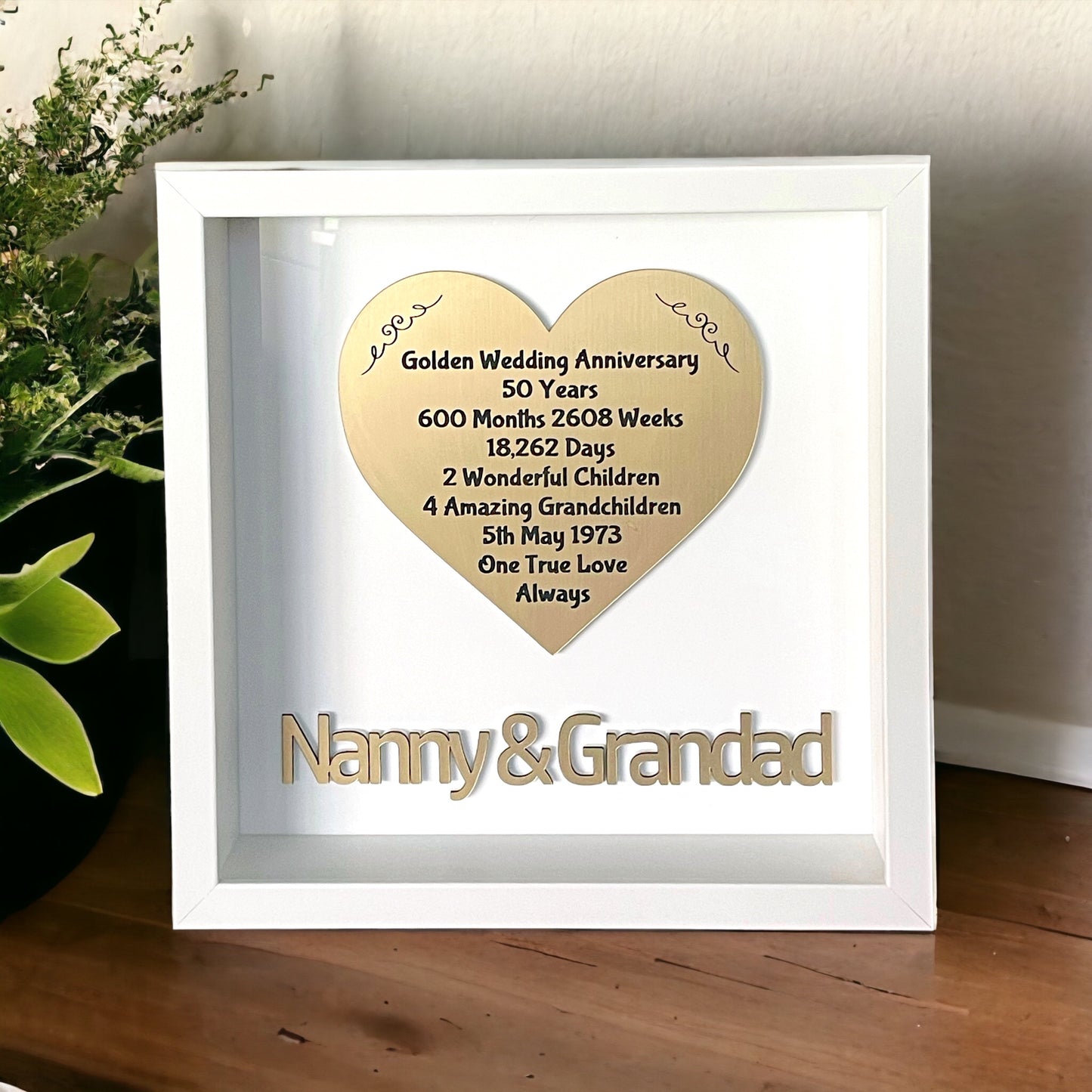 Golden Wedding Anniversary Frame | 50th Anniversary Gift