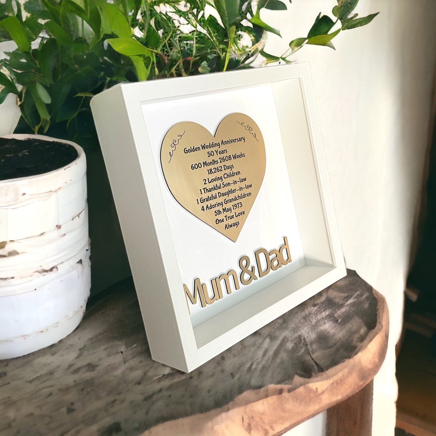 Golden Wedding Anniversary Frame | 50th Anniversary Gift