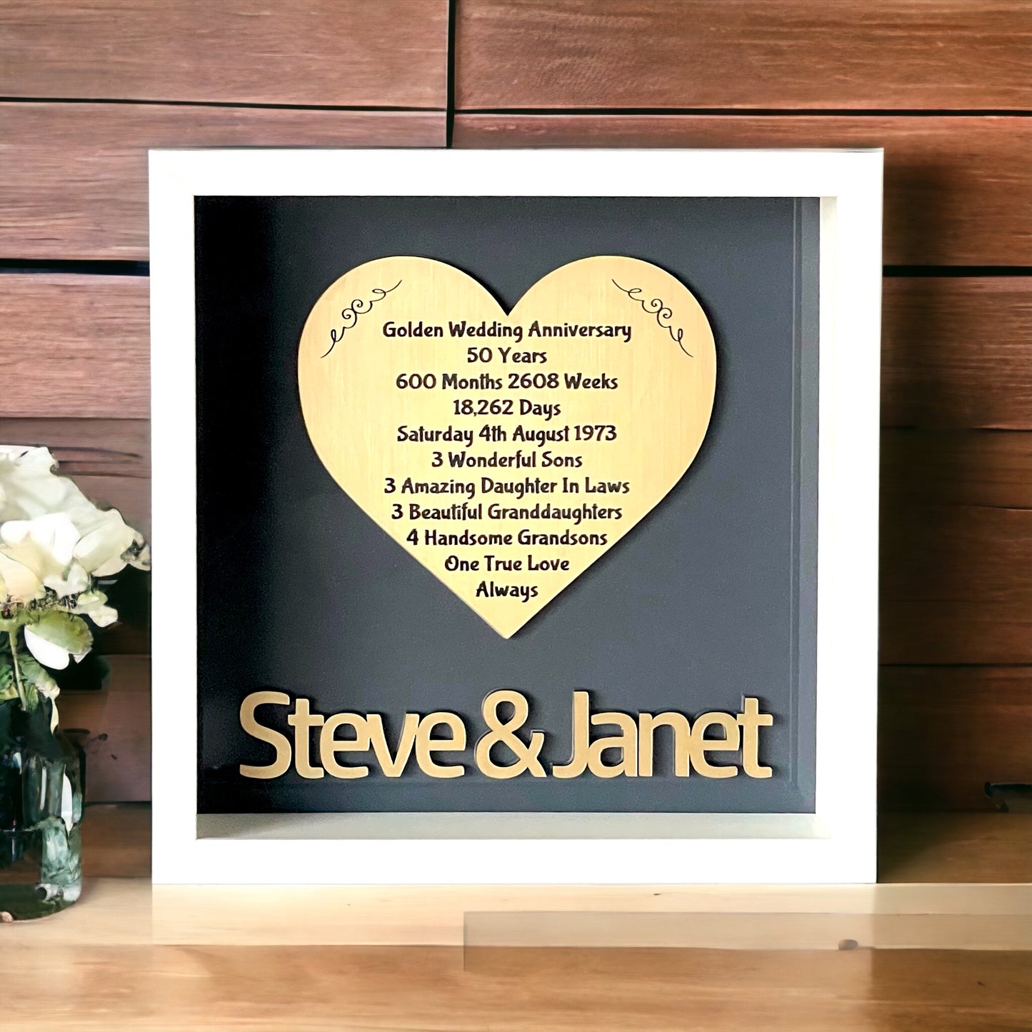 Golden Wedding Anniversary Frame | 50th Anniversary Gift