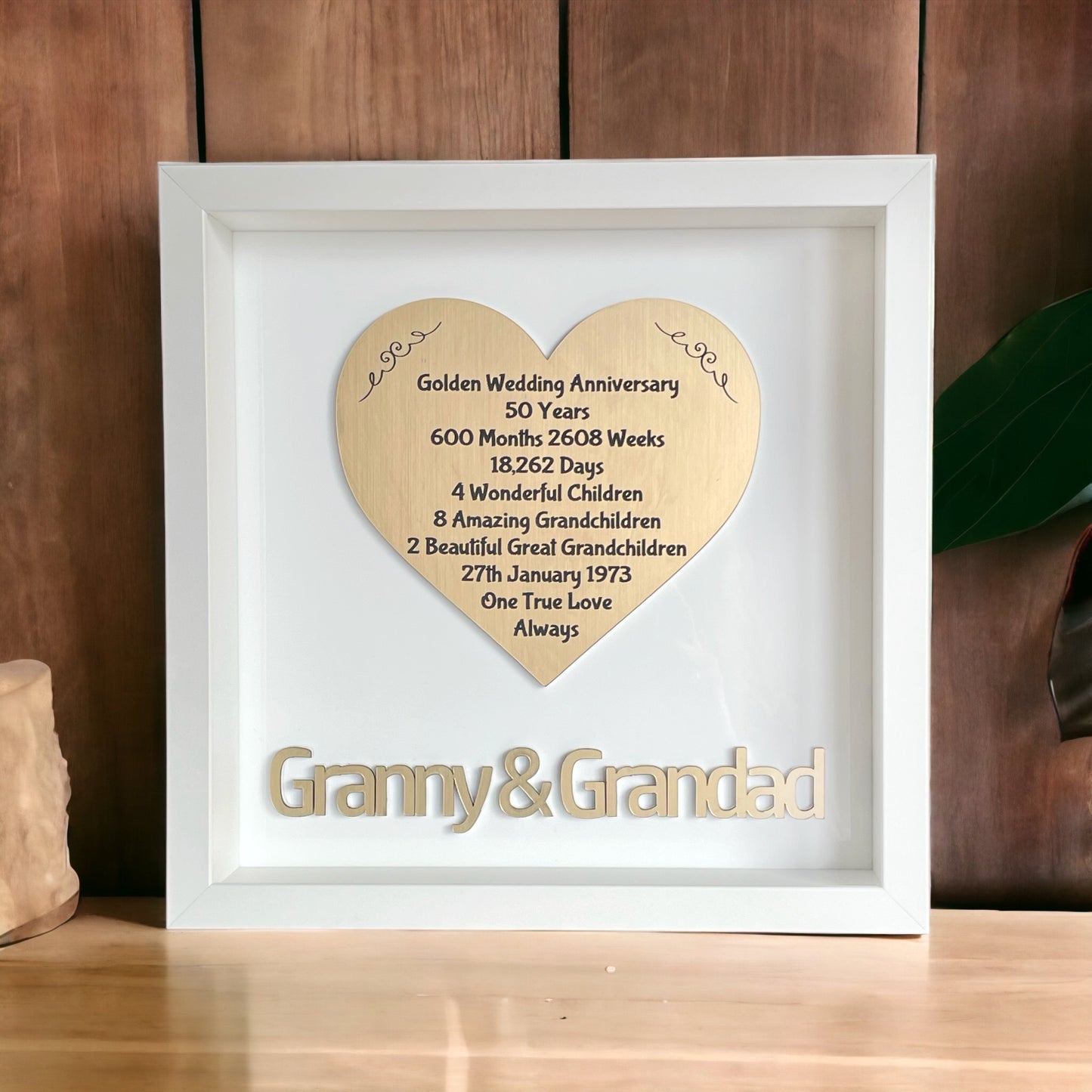 Golden Wedding Anniversary Frame | 50th Anniversary Gift