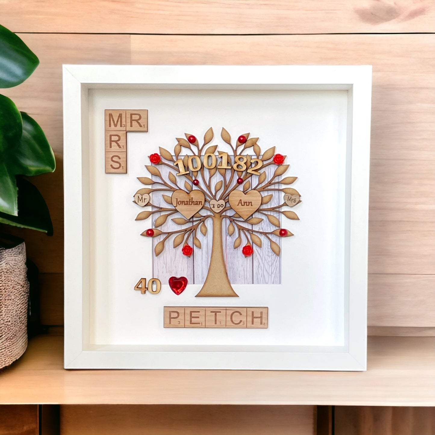 Ruby Wedding Anniversary 40th Gift Tree Frame