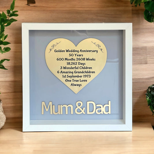 Golden Wedding Anniversary Frame | 50th Anniversary Gift