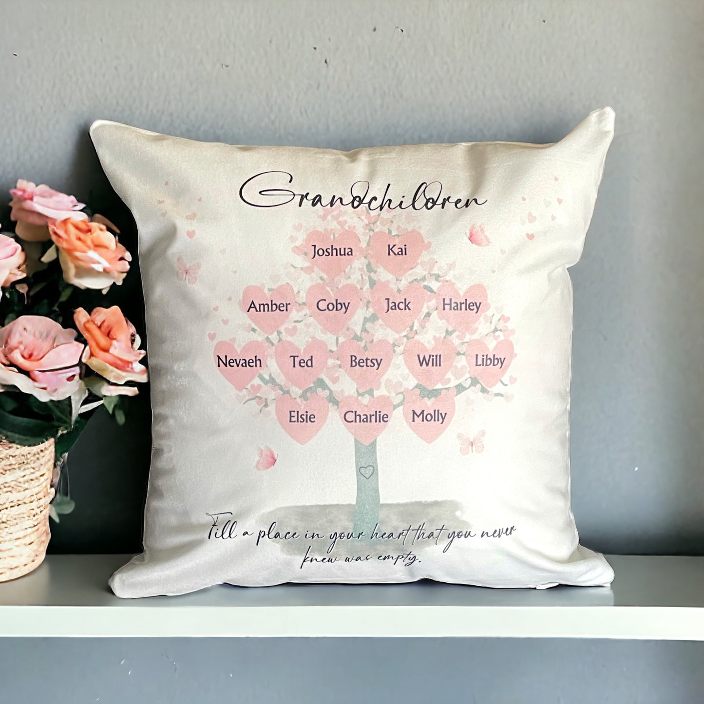 Grandparent Gift | Grandchildren Family Tree Cushion