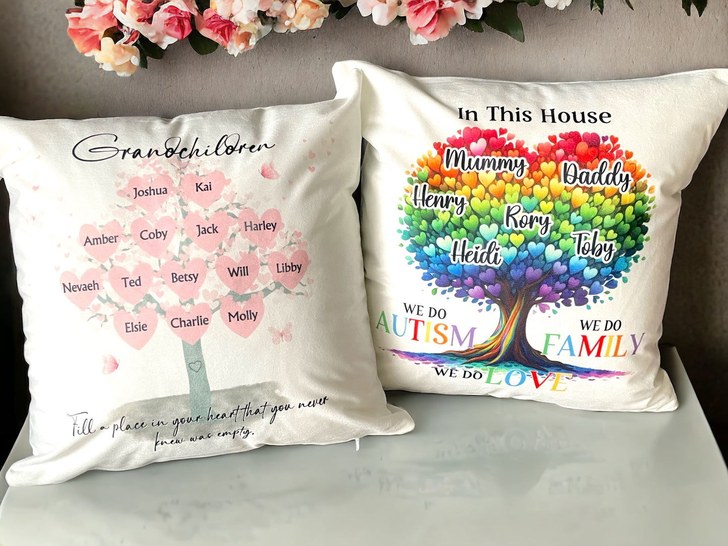 Grandparent Gift | Grandchildren Family Tree Cushion