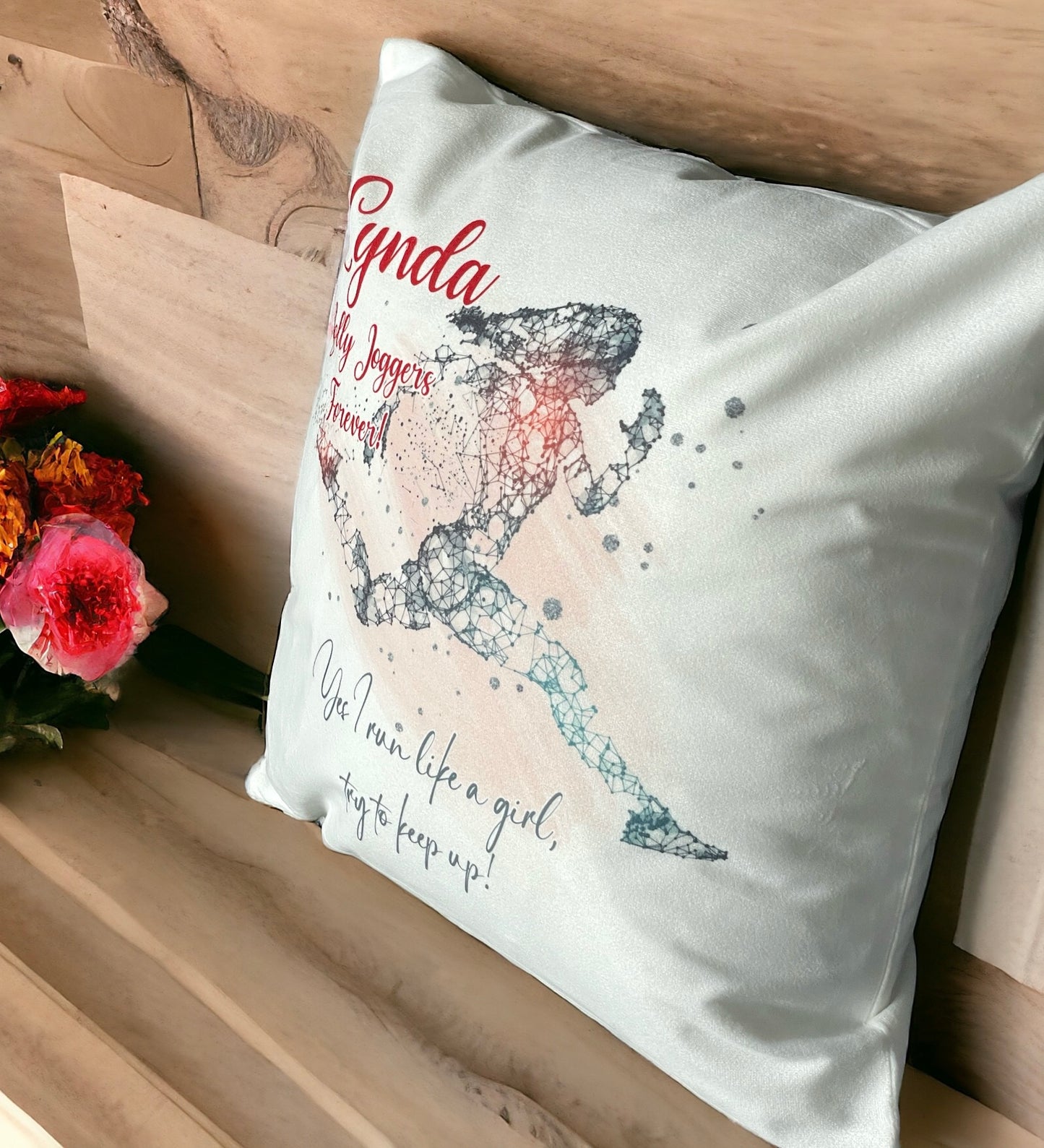 Running Woman Personalised Cushion