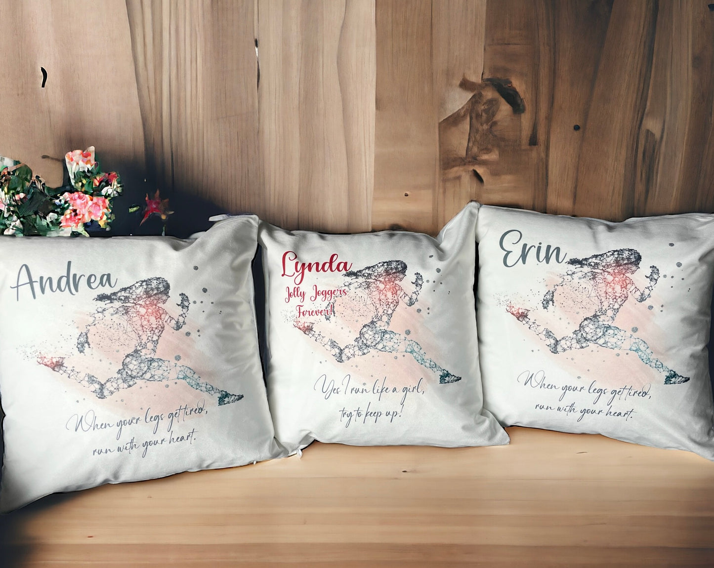 Running Woman Personalised Cushion