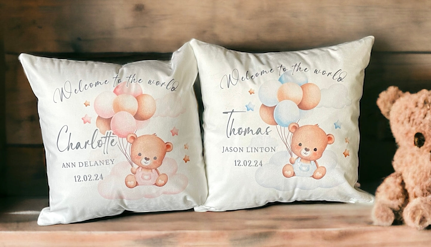 Baby Teddy Personalised Cushion