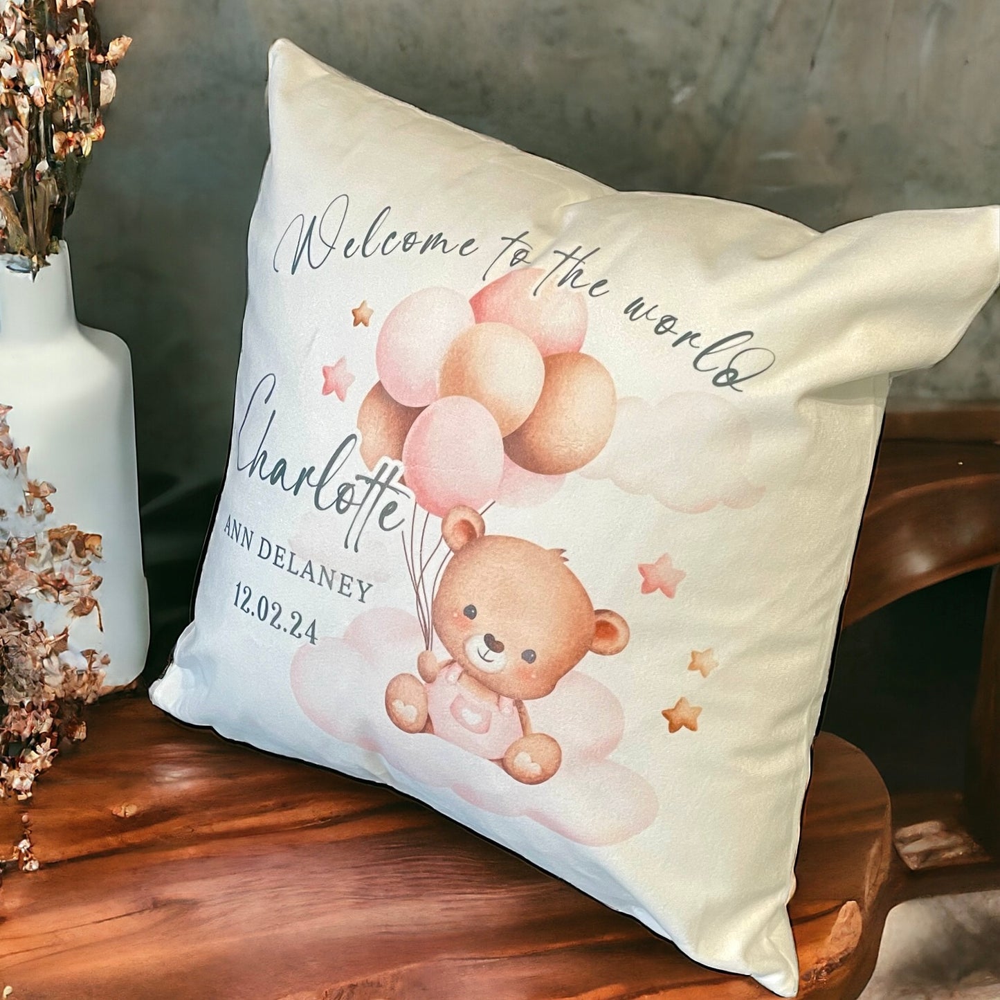 Baby Teddy Personalised Cushion