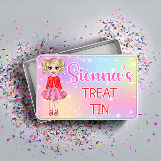 Girls Pink Dress Treat Tin | Build Your Own Character
