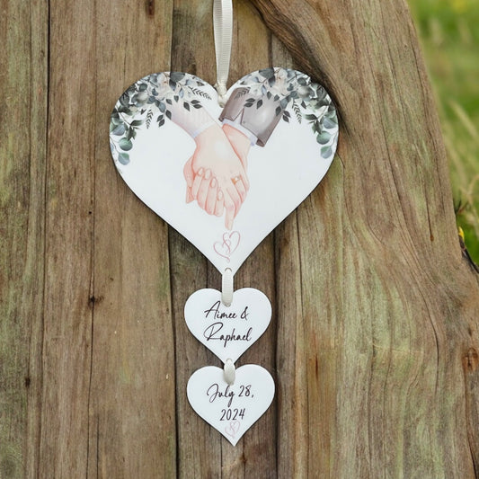 Wedding Hanging Hearts Plaques