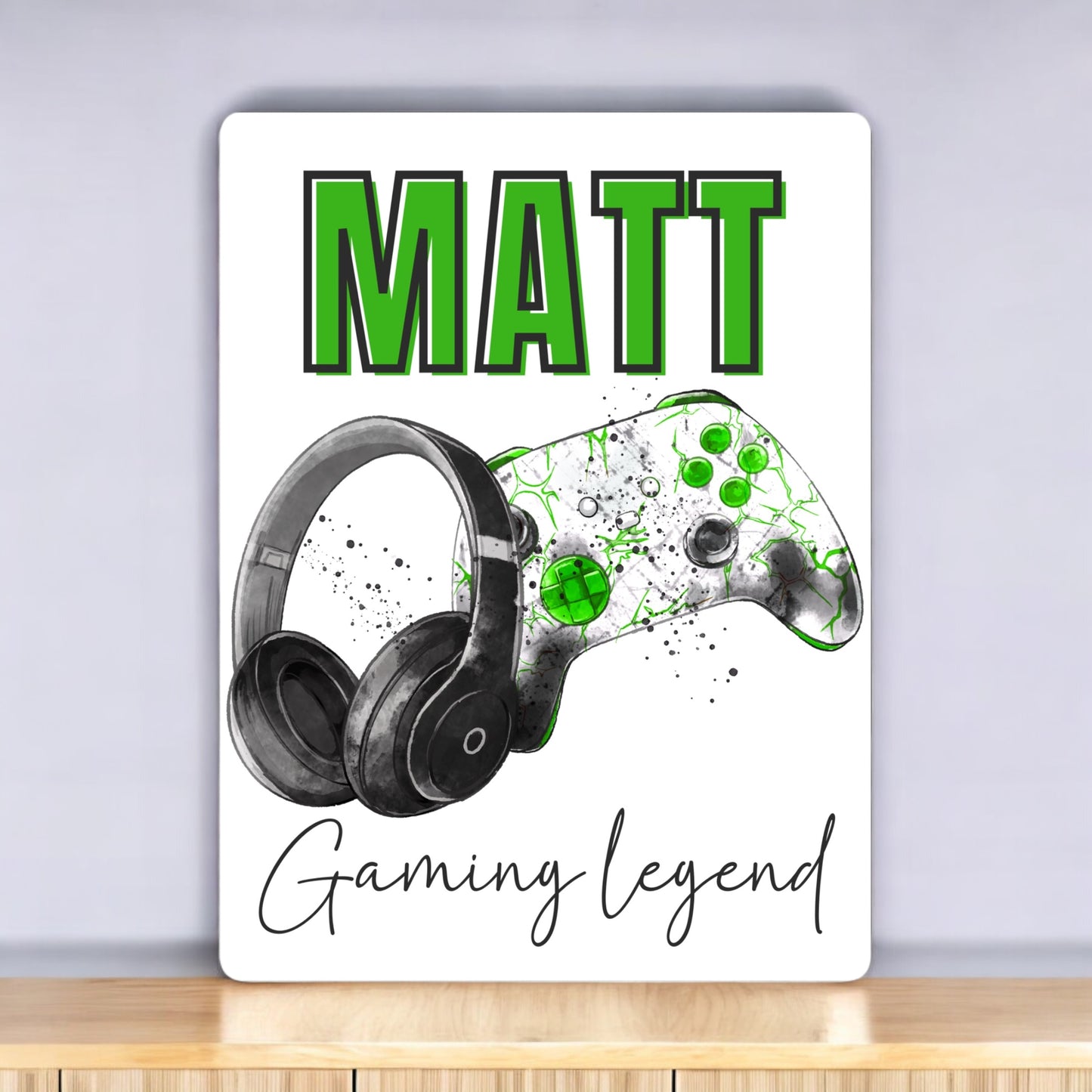 Gamer Controller Headset Printed Sign