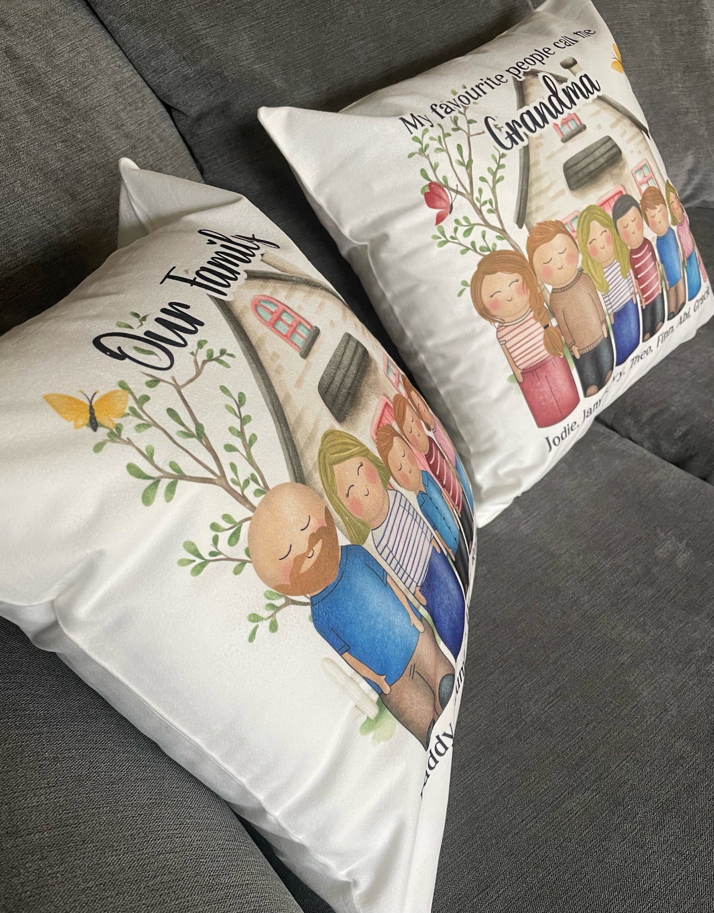 Peg Family My Favourite People Personalised Cushion