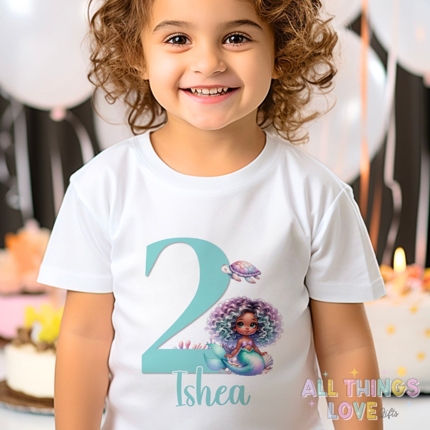 Girls Mermaid Birthday T Shirt