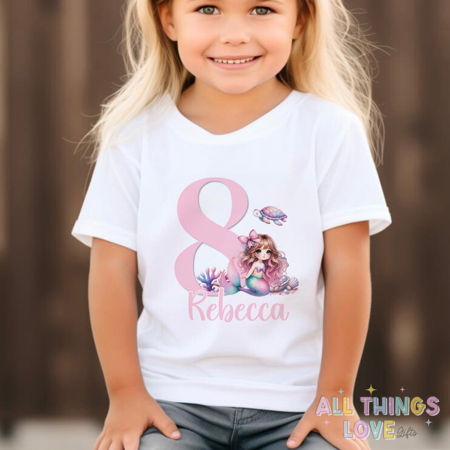 Girls Mermaid Birthday T Shirt