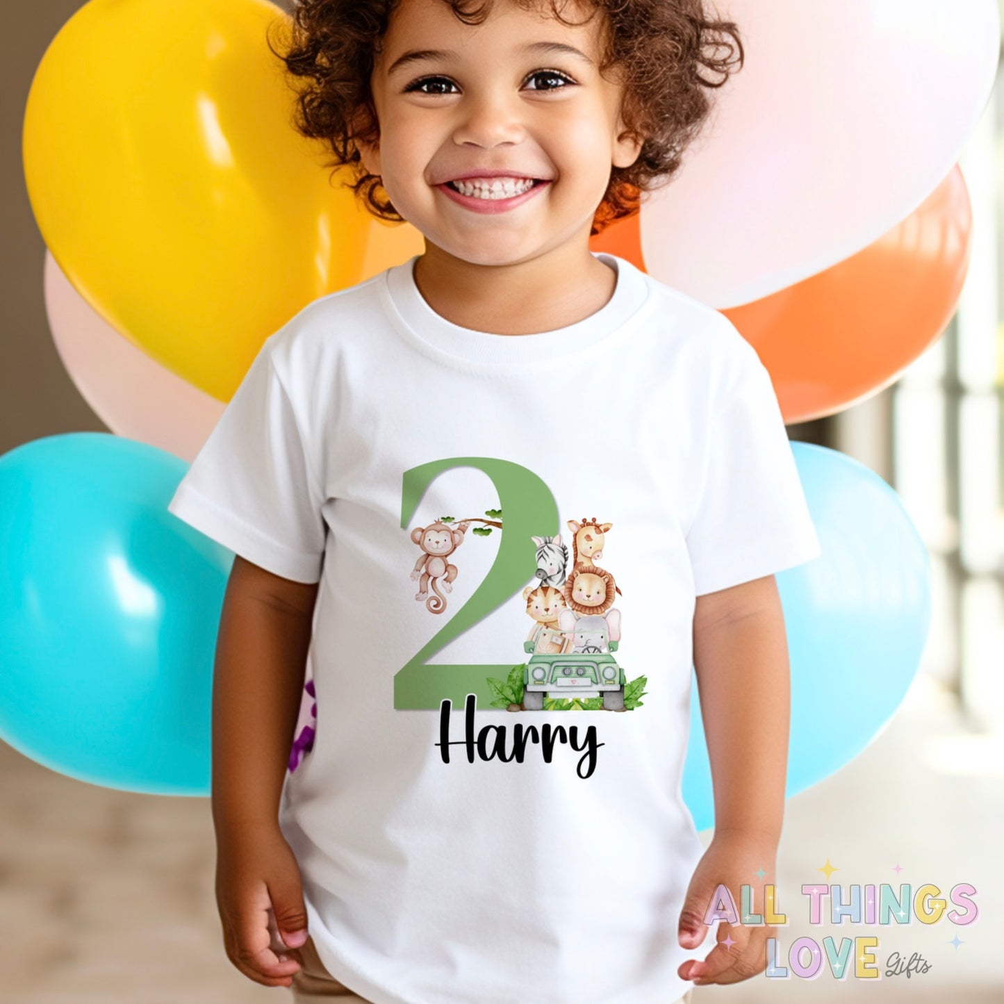 Boys Safari Animal Birthday T Shirt