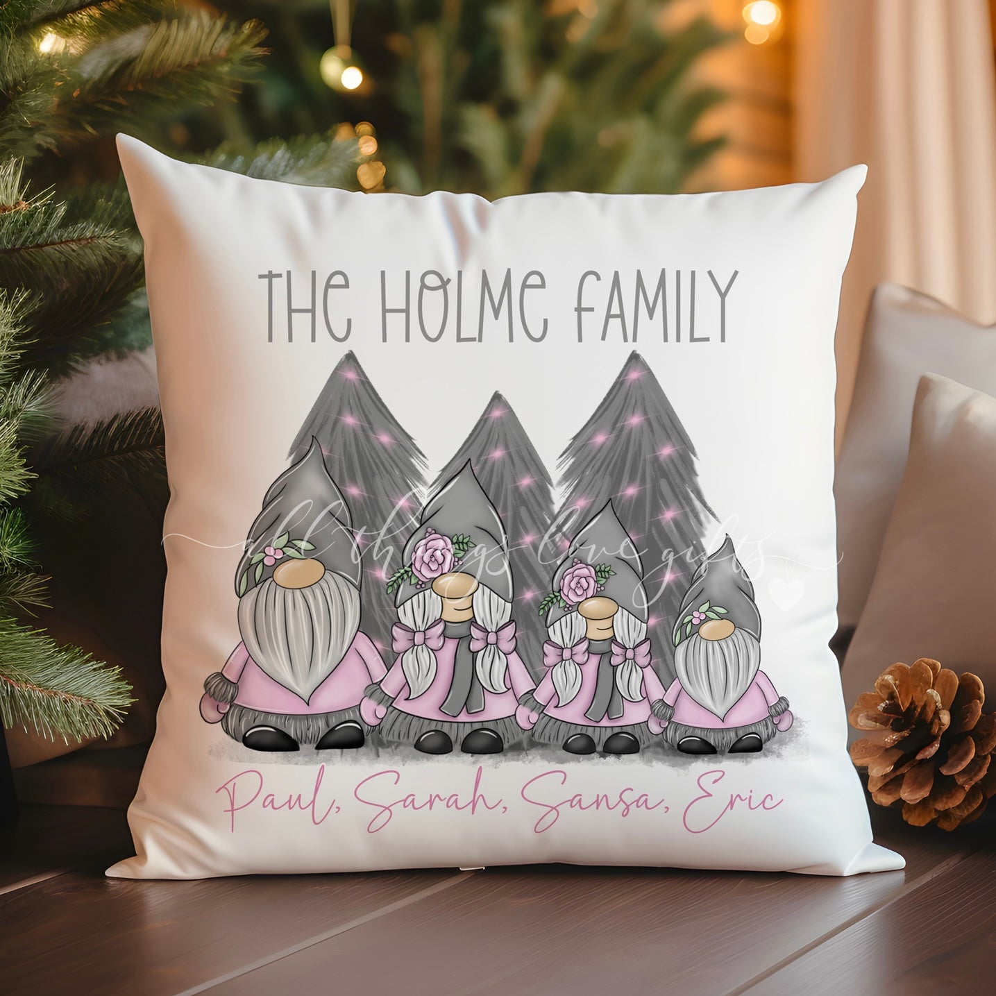 Family Gonk Christmas Cushion | Gnome Christmas Family