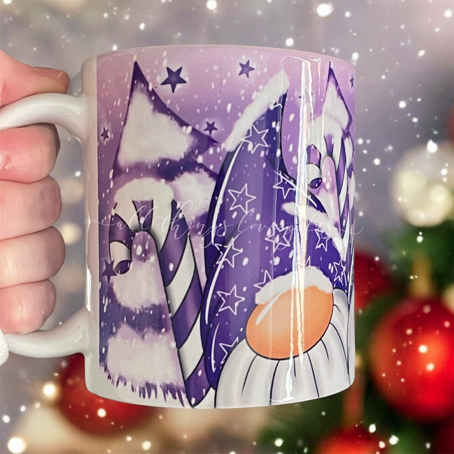 Christmas Purple Gnome Gonk Mug