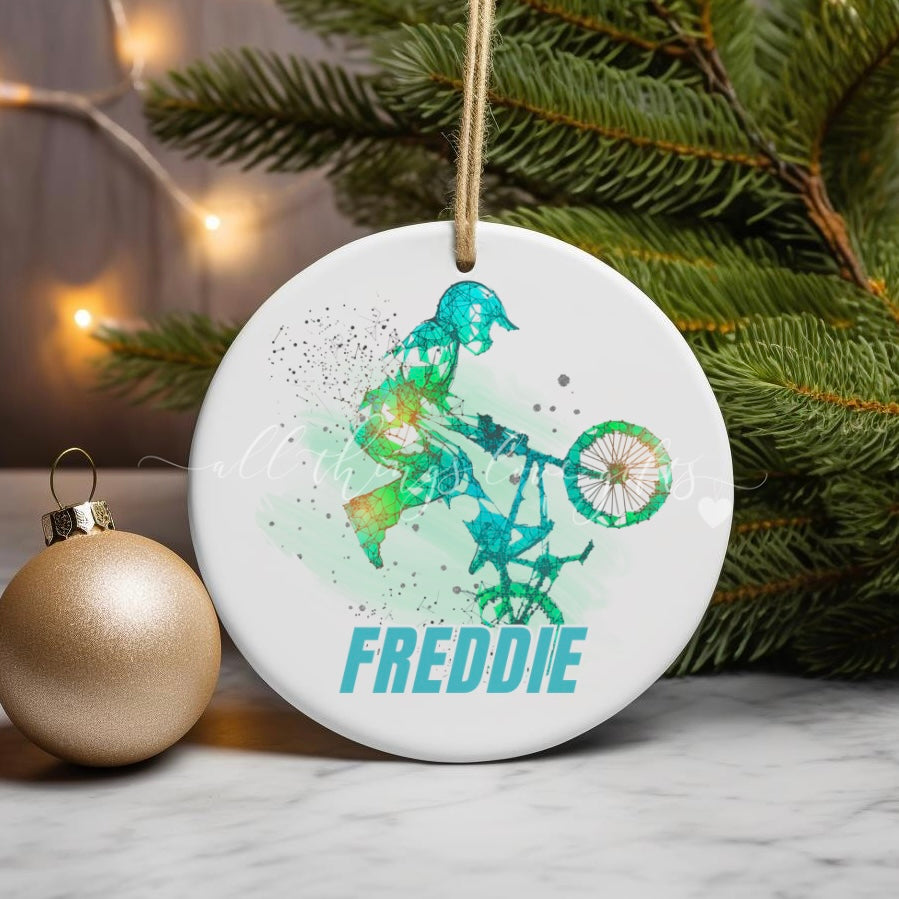 BMX Motocross Personalised Bauble