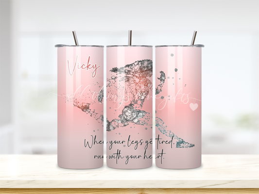 Running Woman Personalised Tumbler