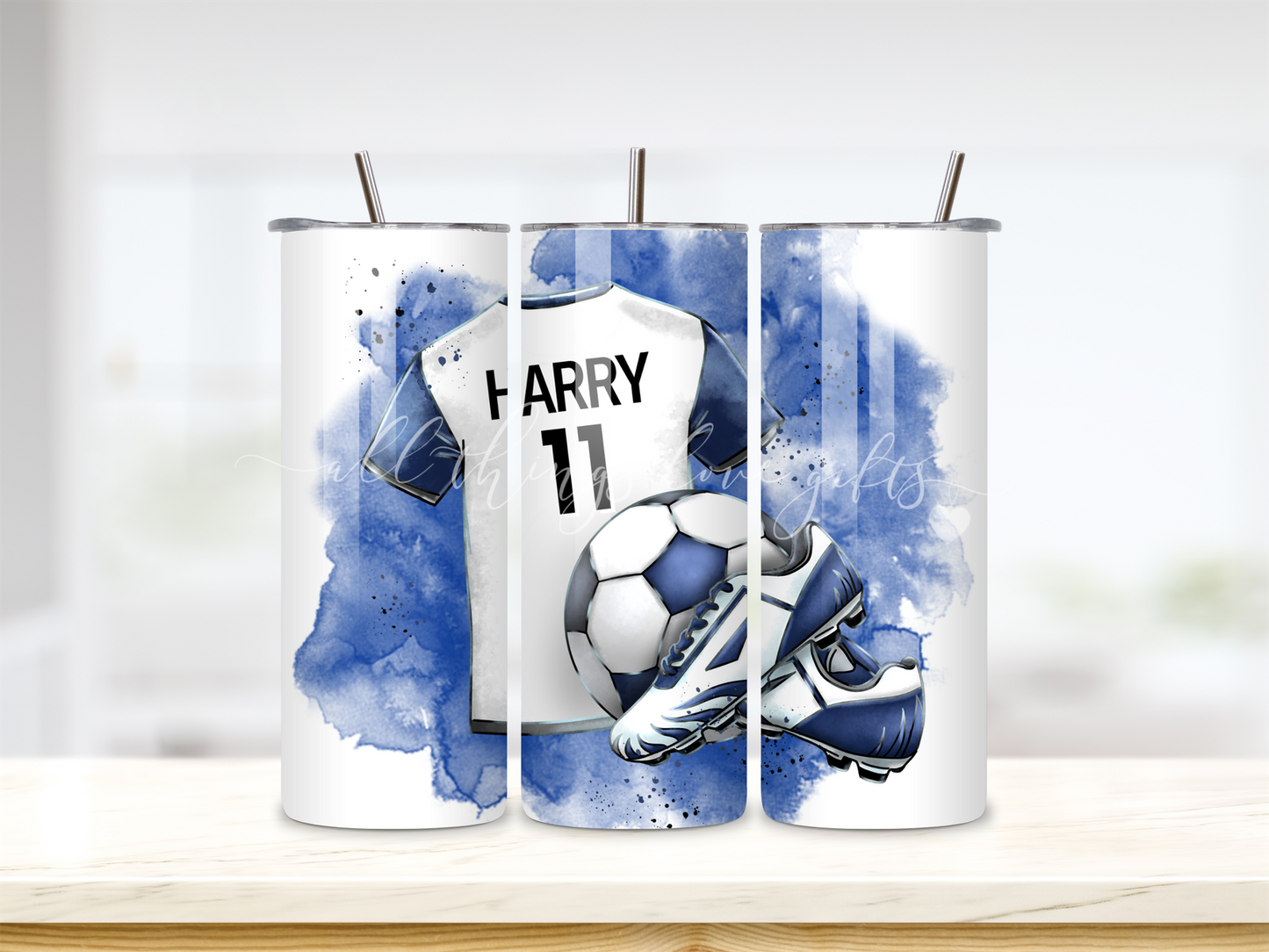 Football Blue Tumbler