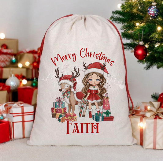 Christmas Girl Santa Sack