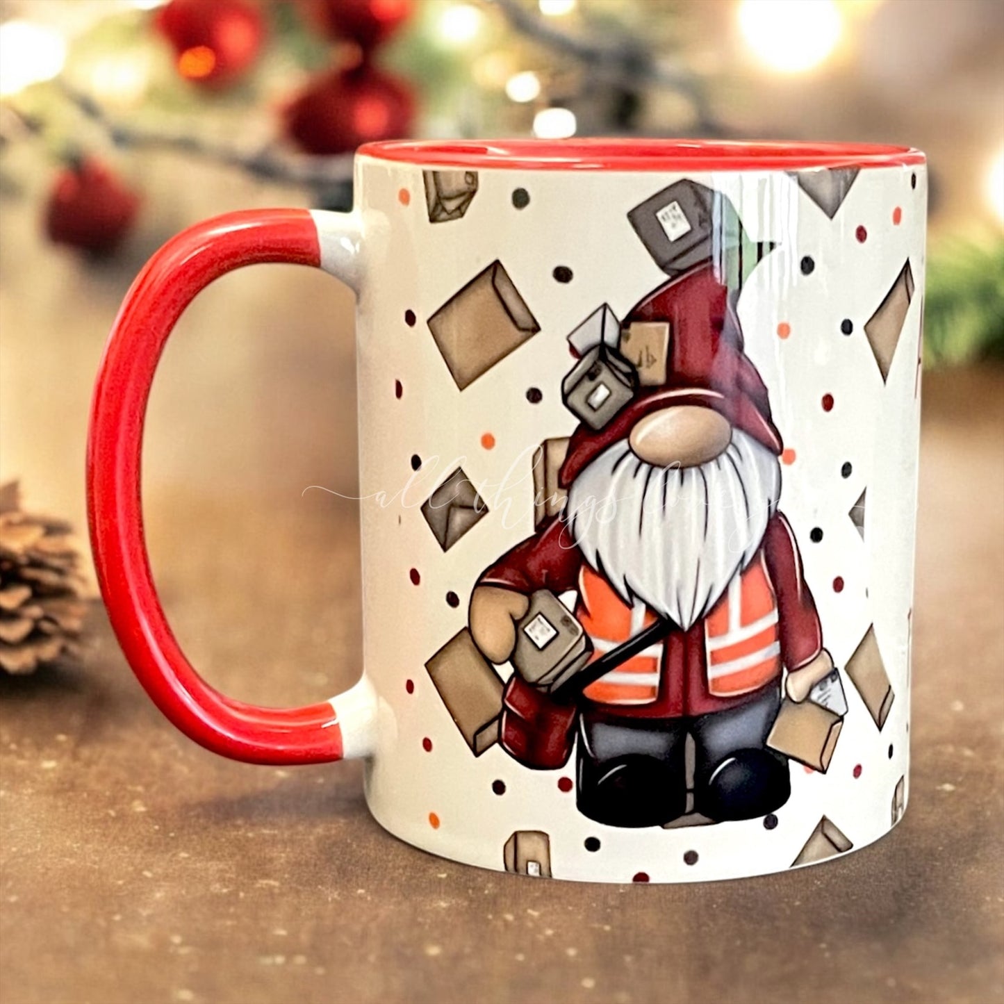 Christmas Postman Postal Worker Gnome Gonk Mug