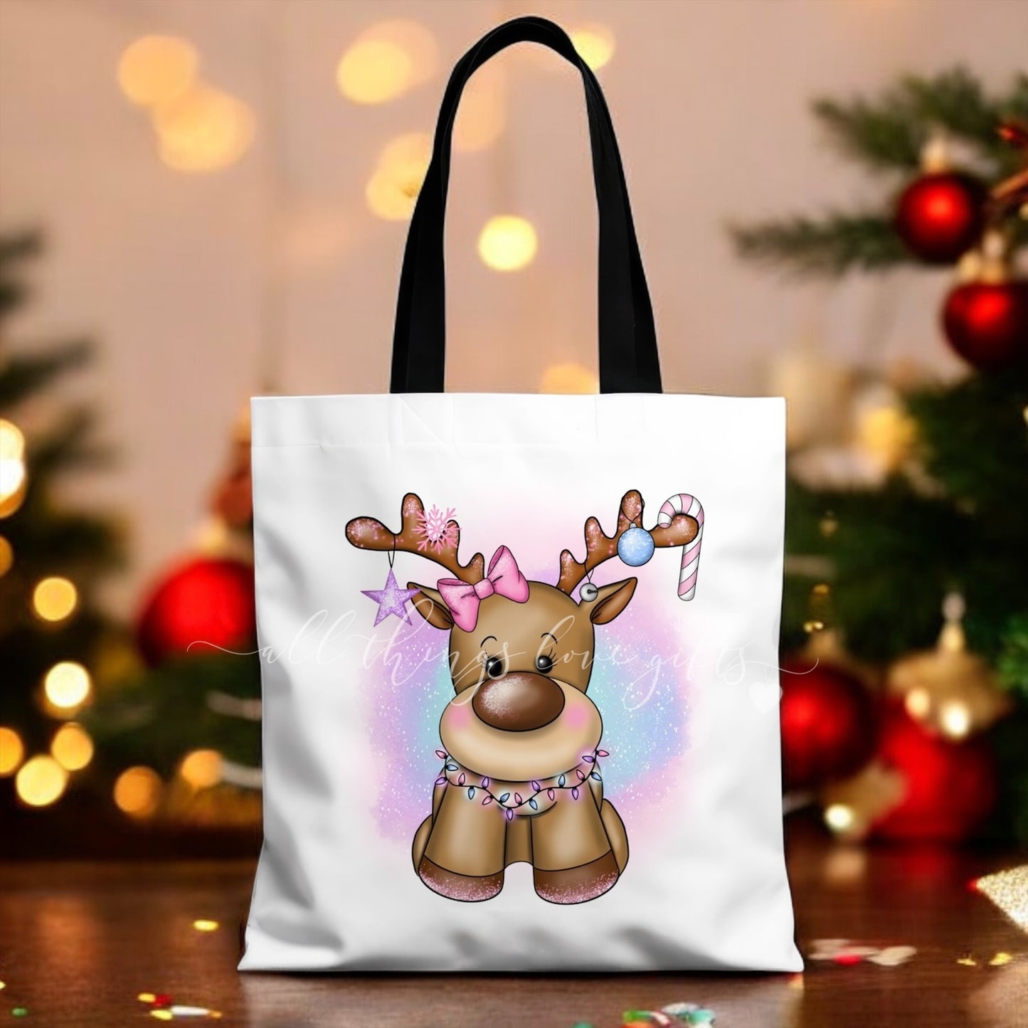 Reindeer Christmas Shopping Bag