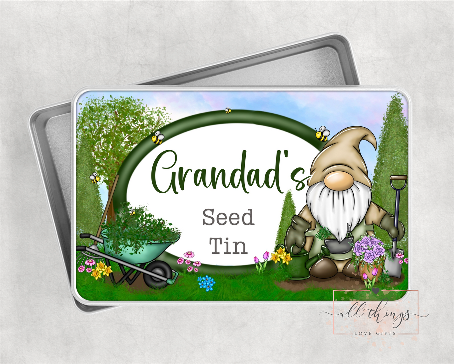 Garden Seed Tin. Gonk Gardening Gift