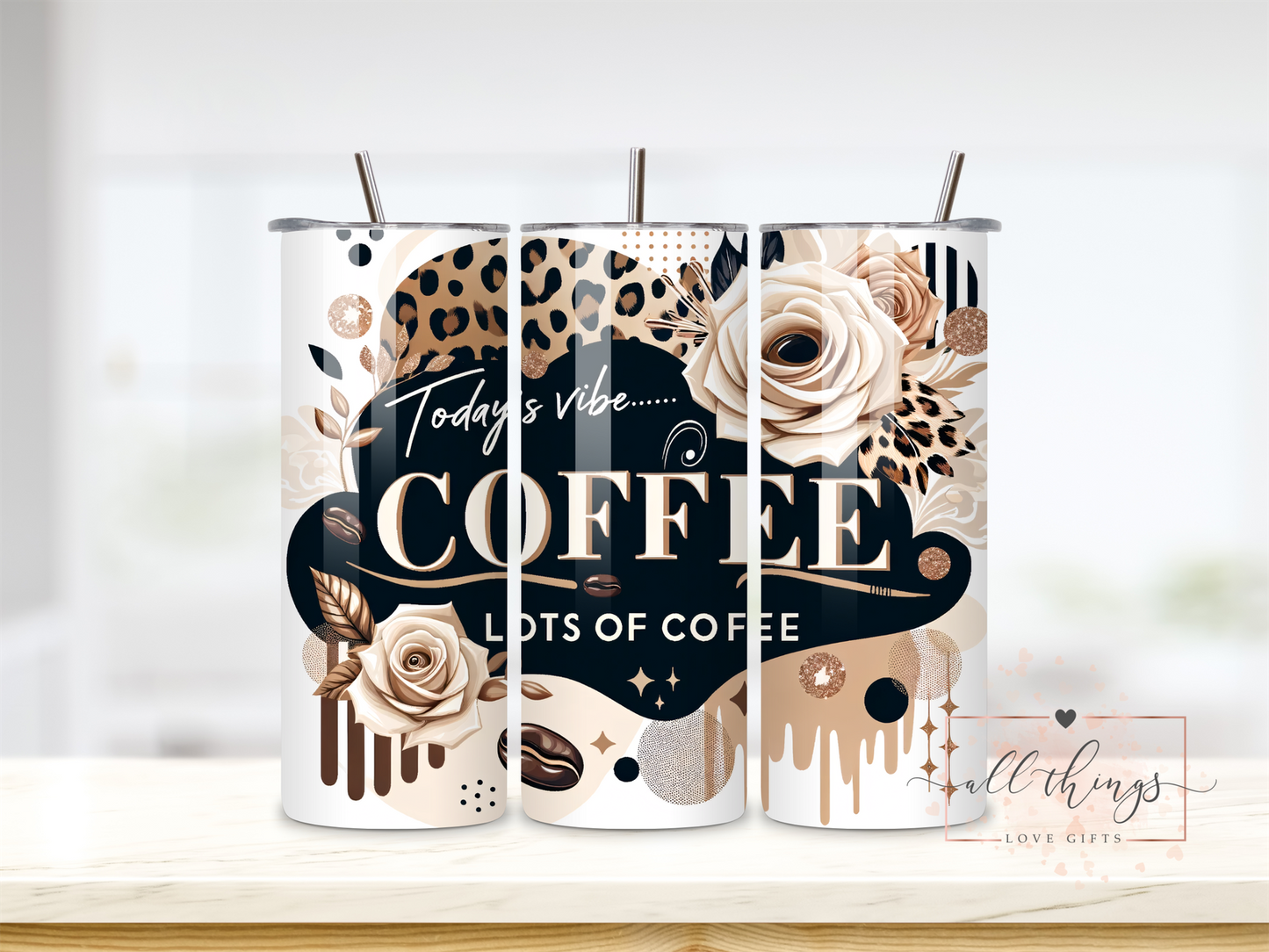 Coffee Leopard Print Tumbler