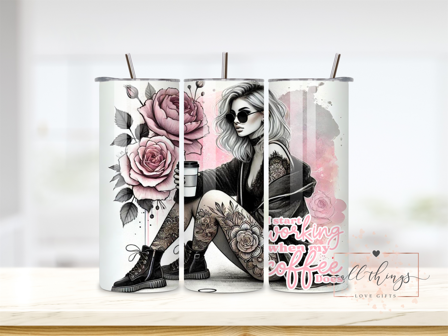 Tattoo Girl Coffee Tumbler