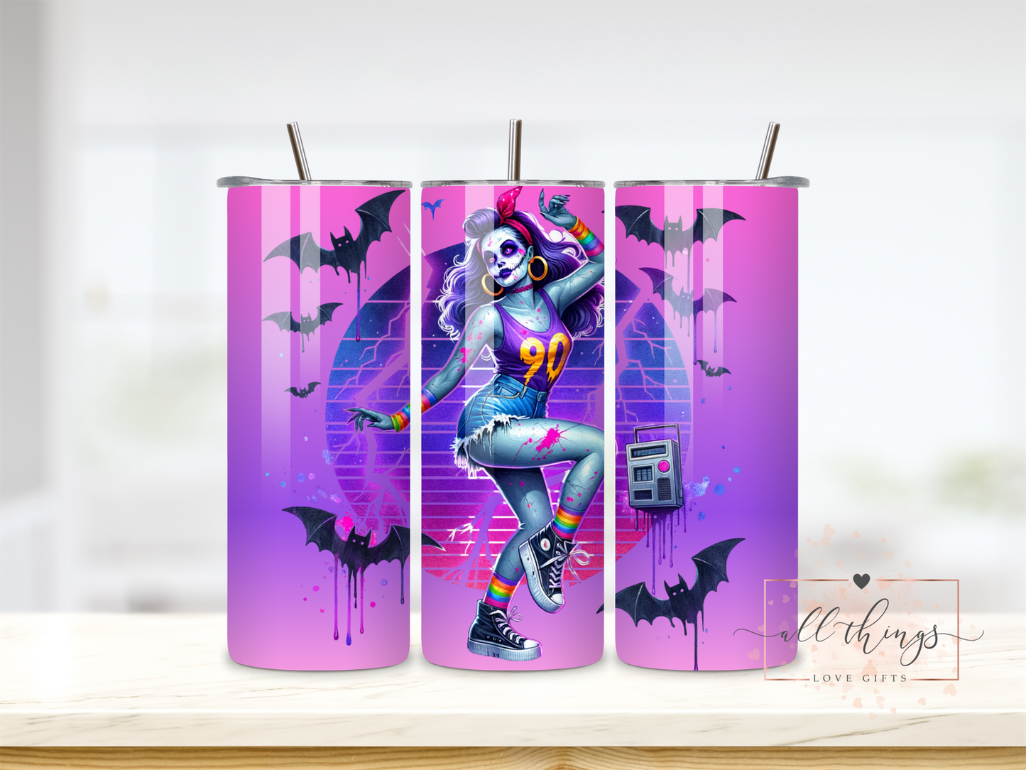 Retro Halloween Dancing Girl Ghoul Tumbler