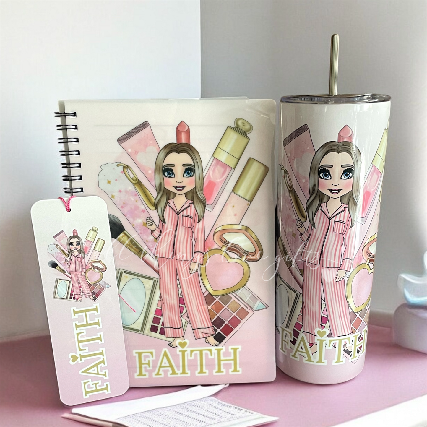 Makeup Girl Tumbler | Hair, Eye & Skin Customisable