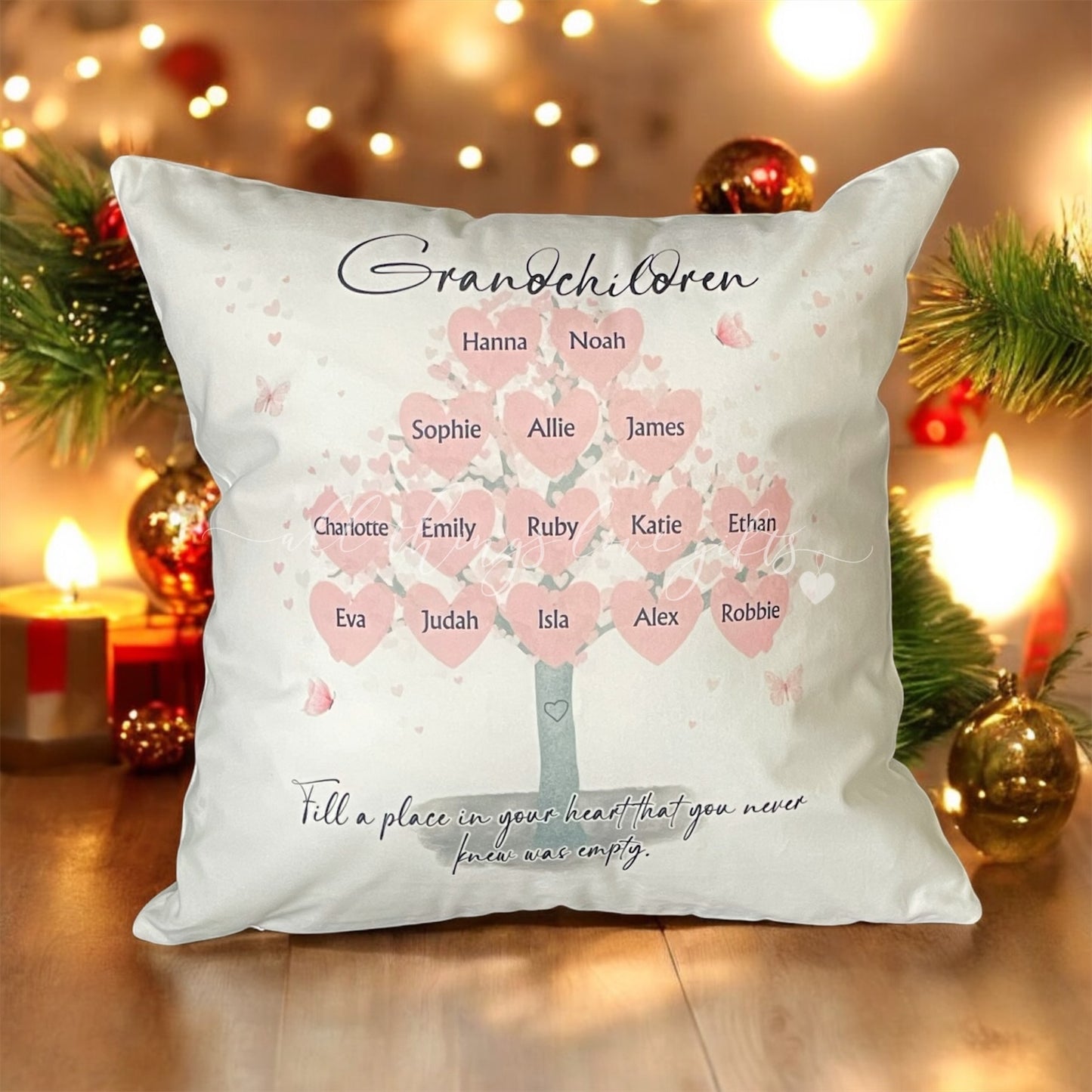 Grandparent Gift | Grandchildren Family Tree Cushion