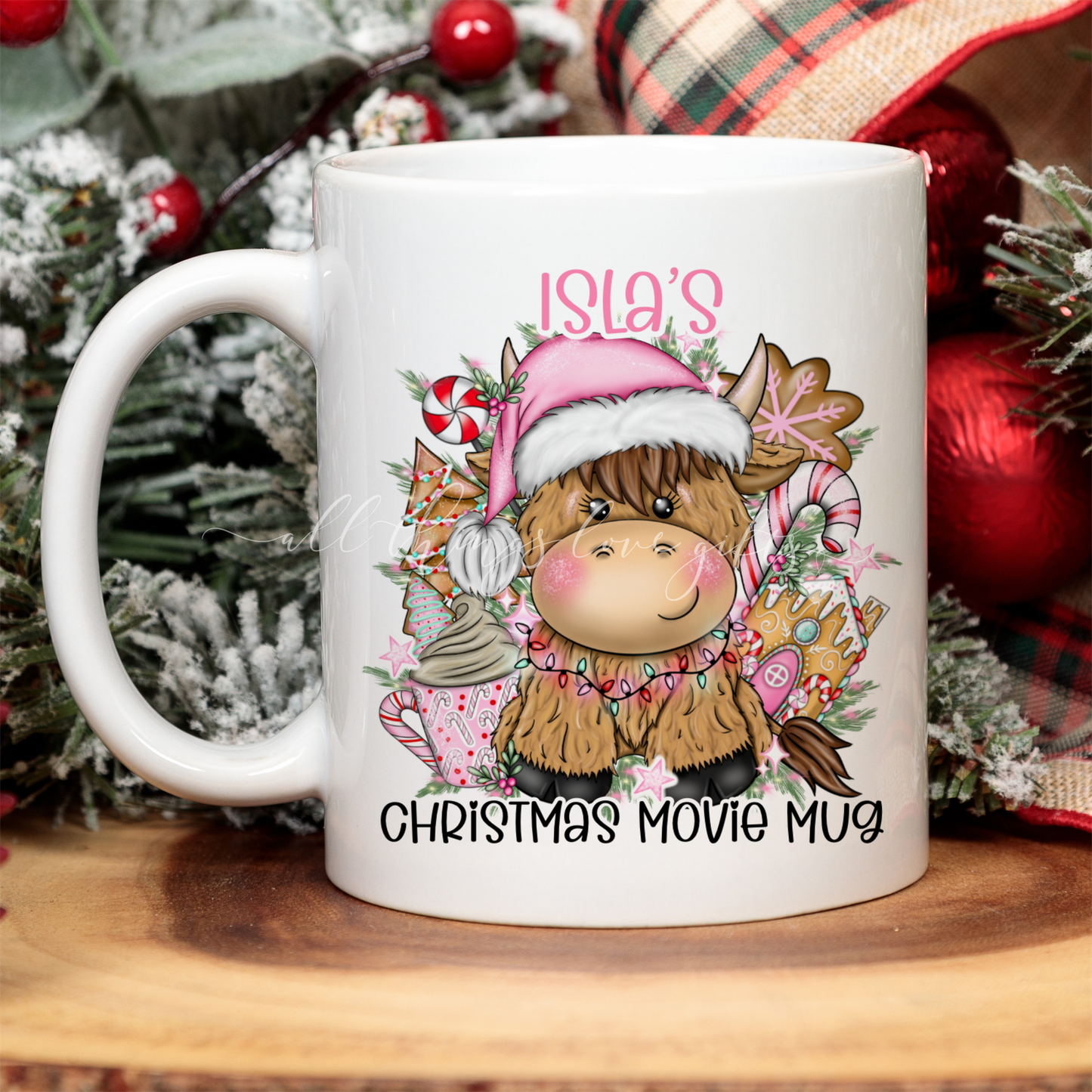 Highland Cow Christmas Movie Mug