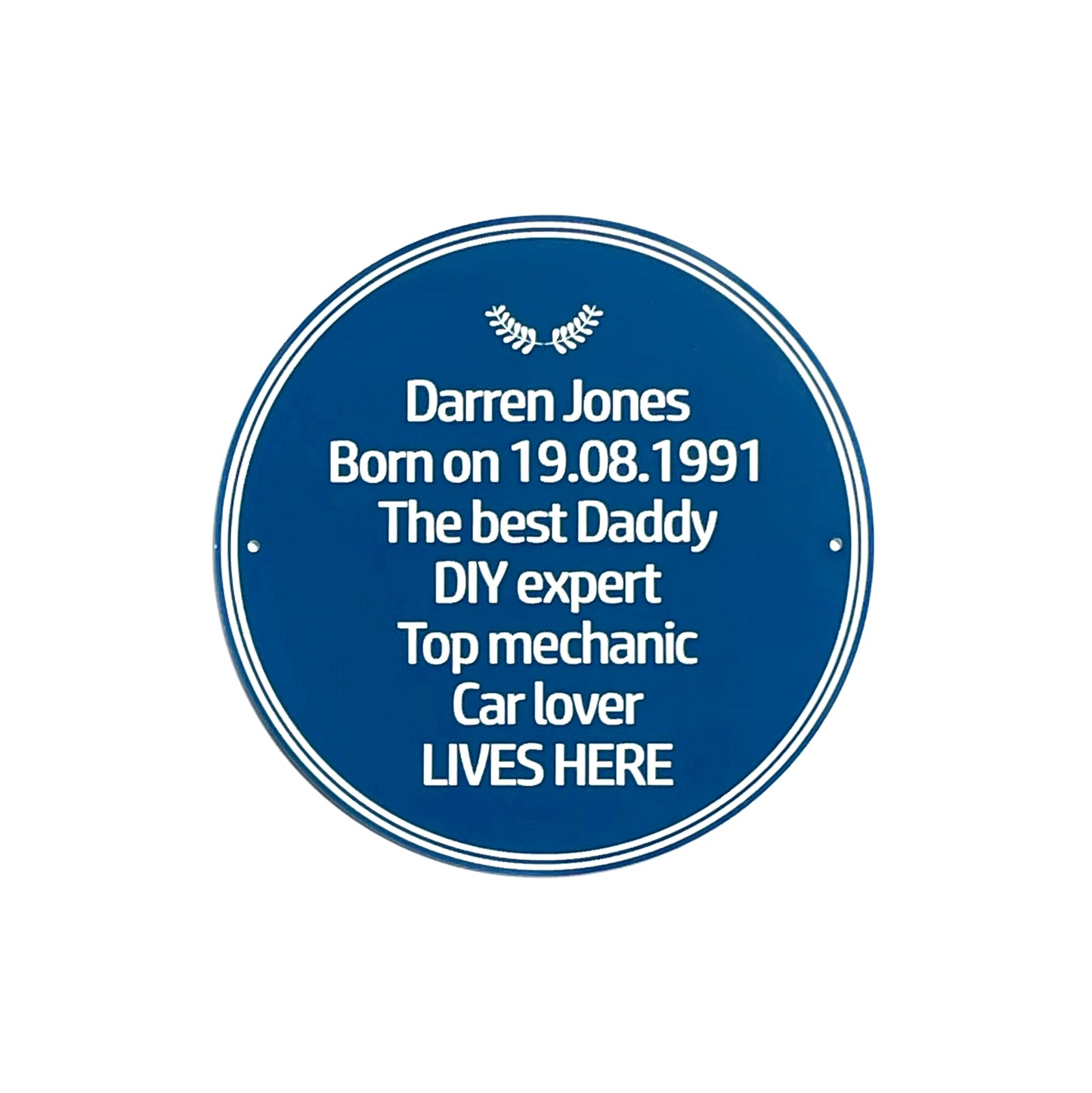 Blue Heritage Personalised Plaque