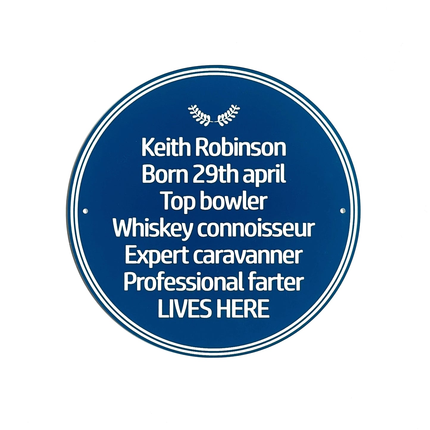 Blue Heritage Personalised Plaque