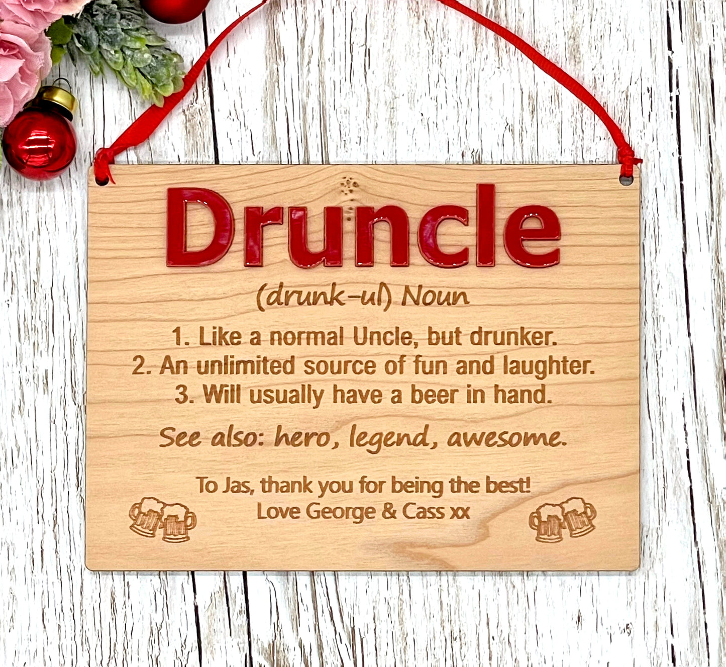 Uncle Gift Personalised Plaque | Druncle Gift