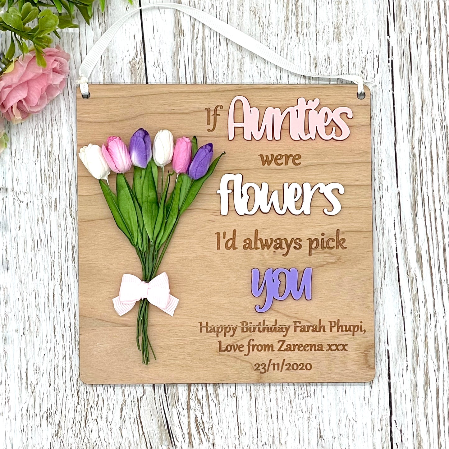 Grandma Nanny Personalised Flower Plaque | If Mums Were Flowers