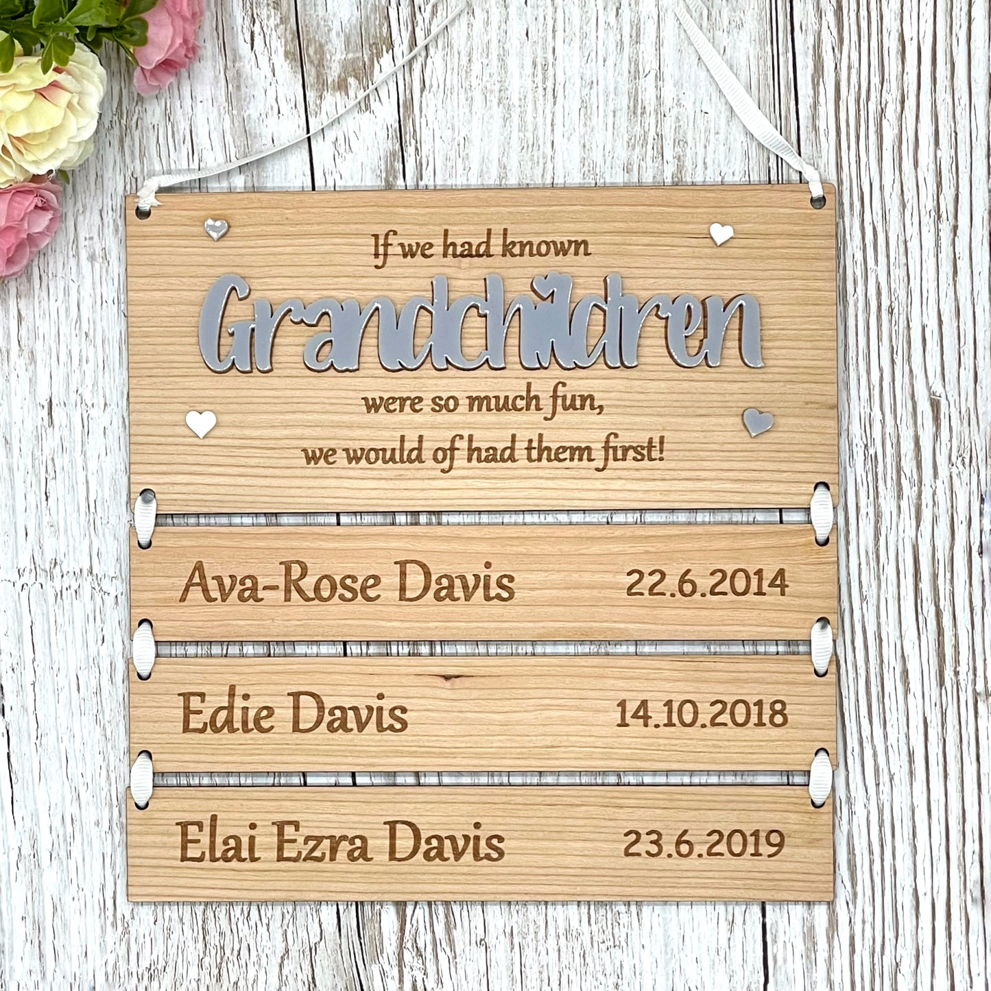 Grandchildren Personalised Hanging Plaque